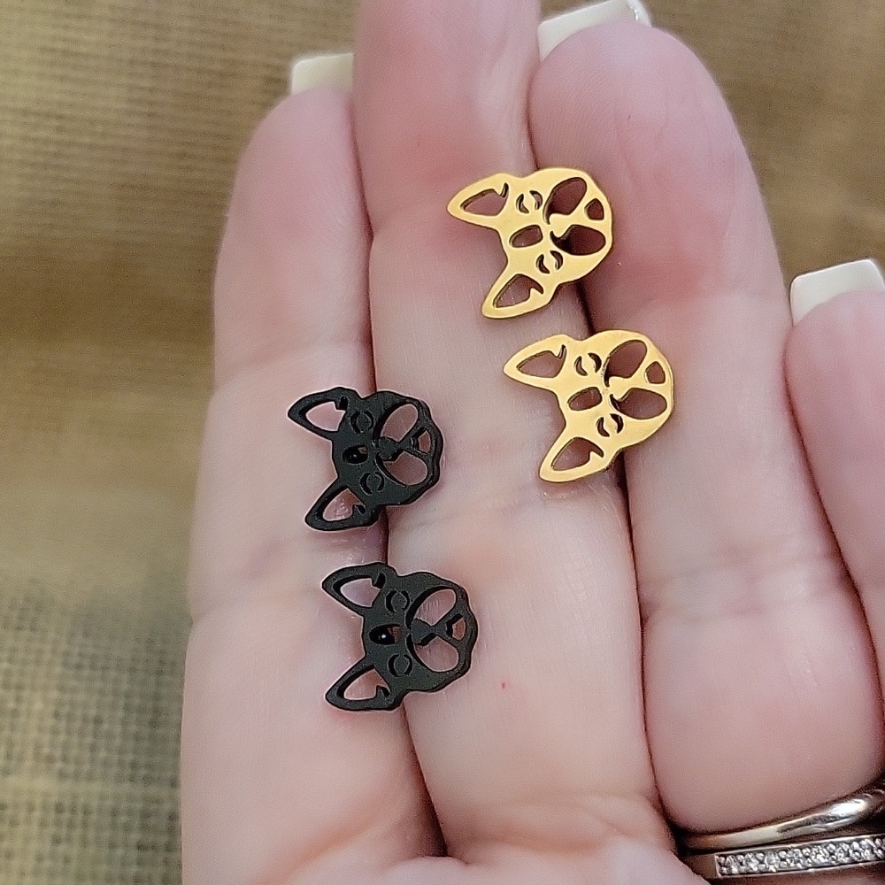 BOSTON TERRIER FRENCHIE Stud Earrings, Choice of Color